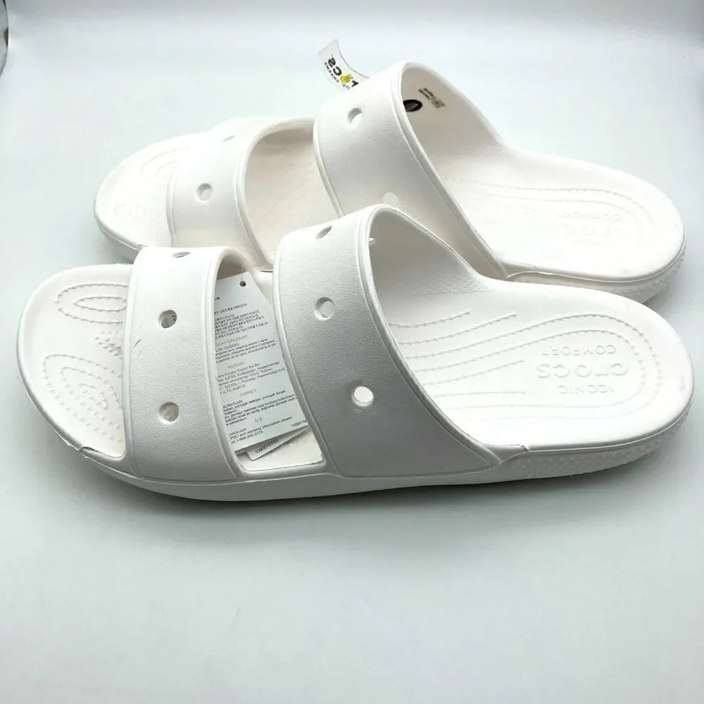 NWT Crocs Classic Unisex White Sandals Size 13/310